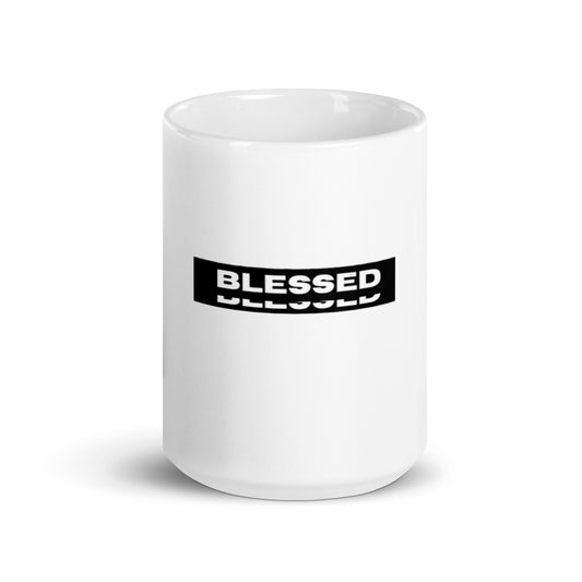 Blessed White glossy mug